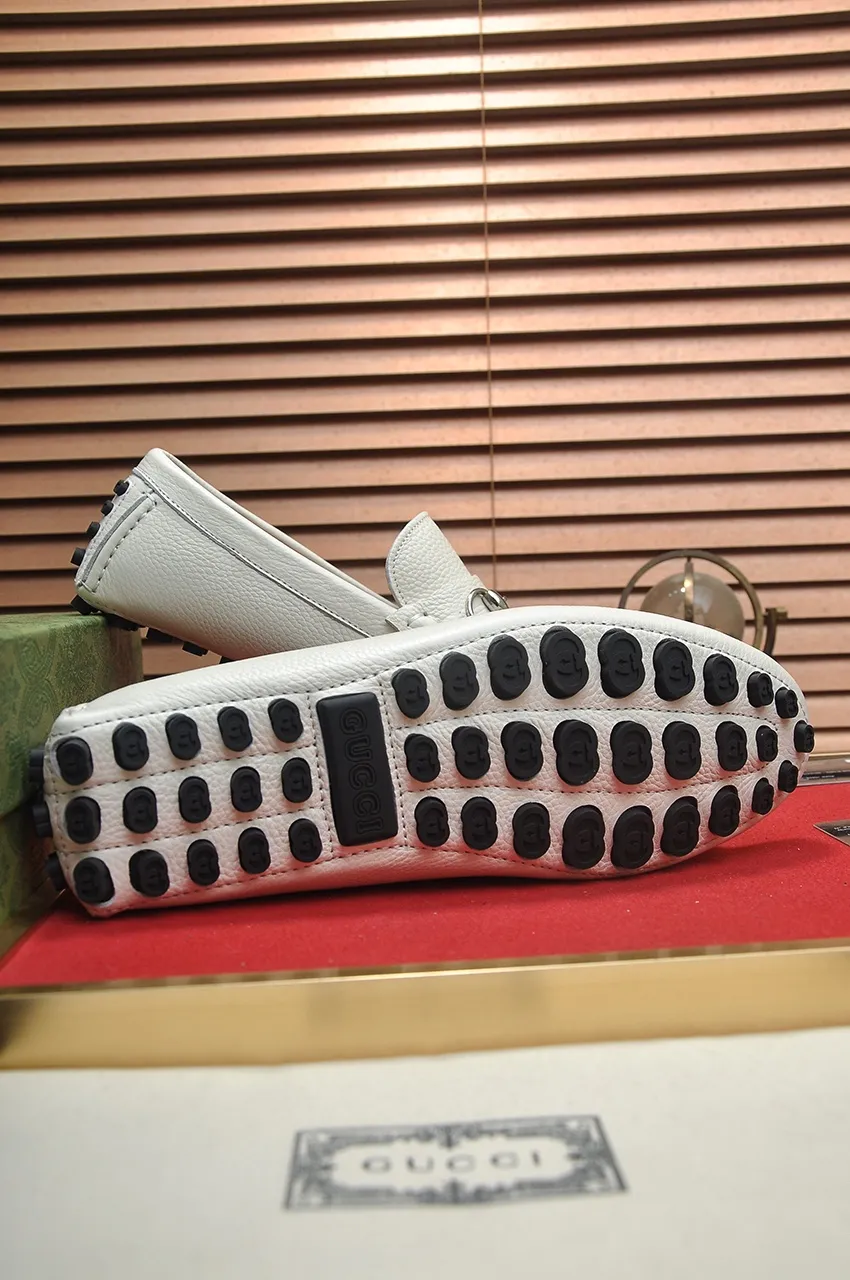 Men's Men's Shoes💰420💶【GUCCI】 (High-end Niuli) New 🍀Gucci*——Gucci Doudou Shoes! Made of imported original cowhide, the inner top layer is comfortable cowhide lining! Original wear-resistant rubber outsole! High quality products! Code number 38-44!